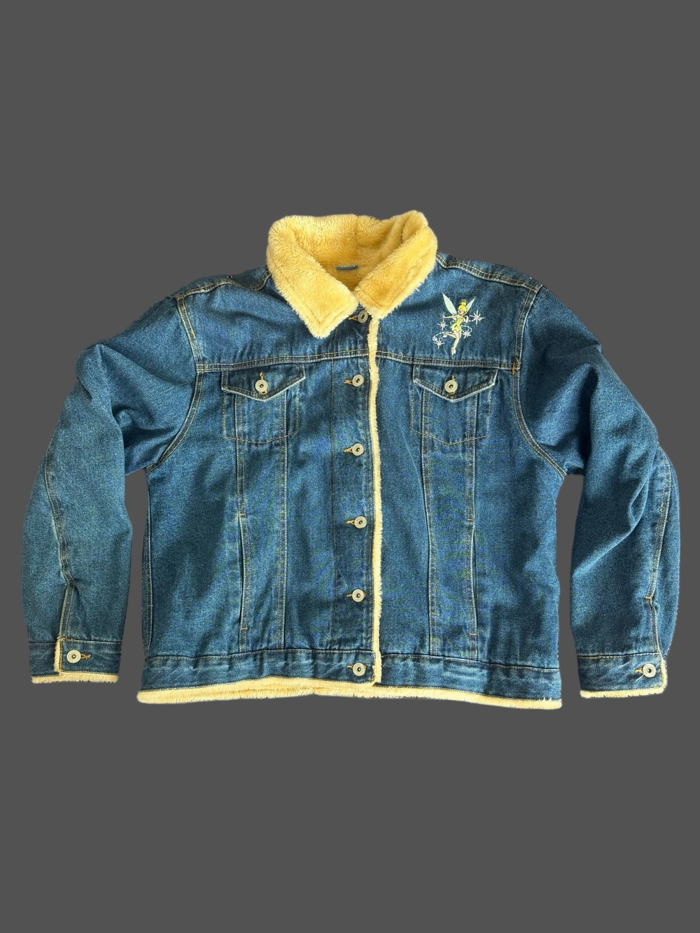 Disney Vintage Tinkerbell Pixietude Sherpa Lined Denim